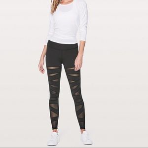 Lululemon leggings with mesh stripes